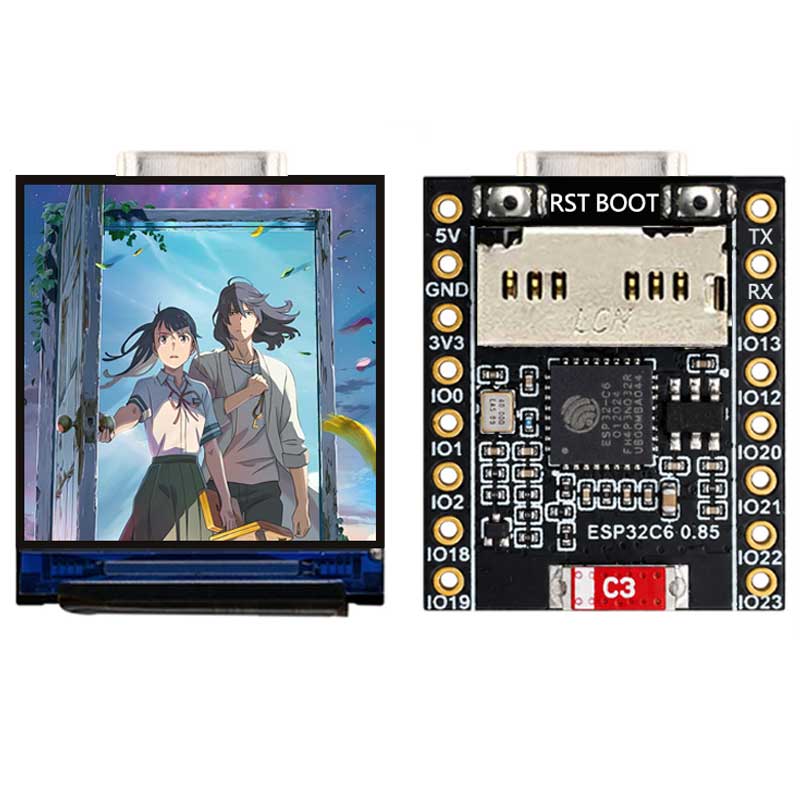 ESP32 C6 0.85 Inch 128X128 IPS - đánh giá và giá Graded Card Display